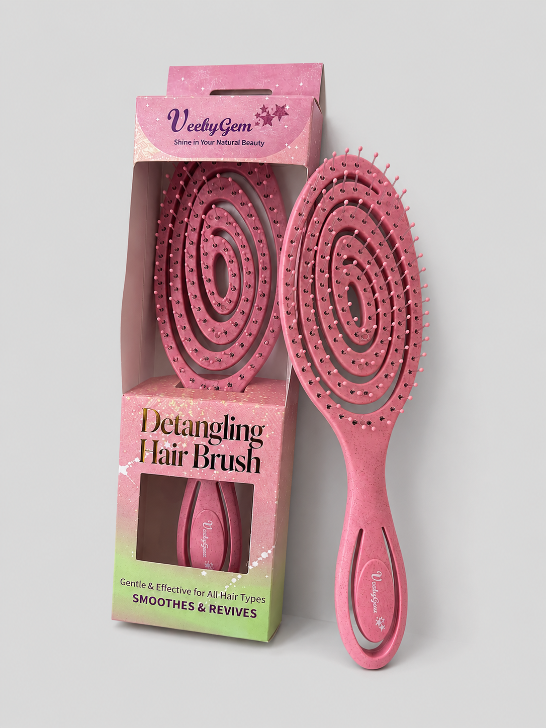 VeebyGem Detangling Hair Brush — Gentle & Effective for All Hair Types