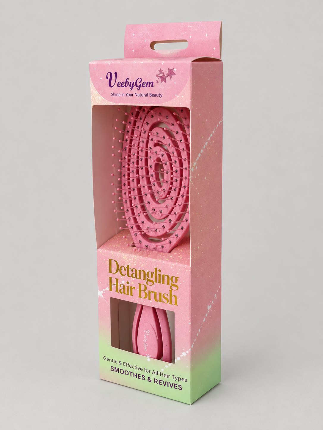 VeebyGem Detangling Hair Brush — Gentle & Effective for All Hair Types