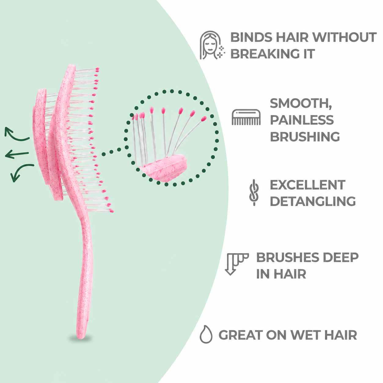 VeebyGem Detangling Hair Brush — Gentle & Effective for All Hair Types